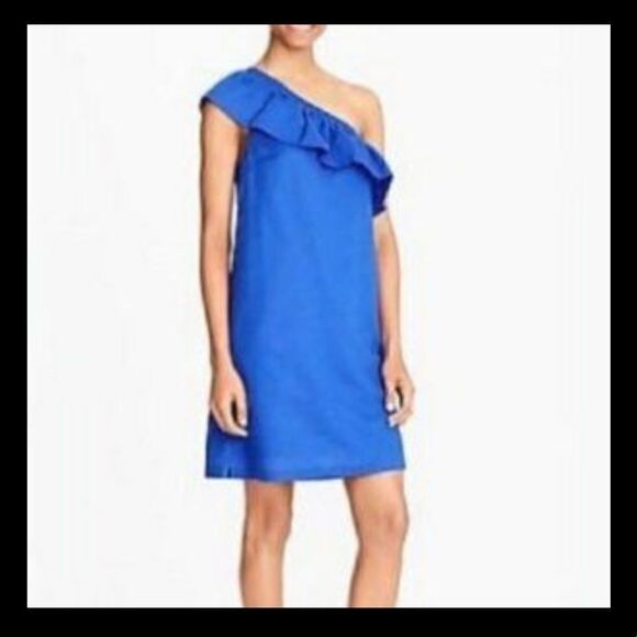 J Crew One Shoulder Linen Dress - Picture 1 of 6